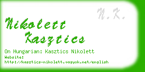 nikolett kasztics business card